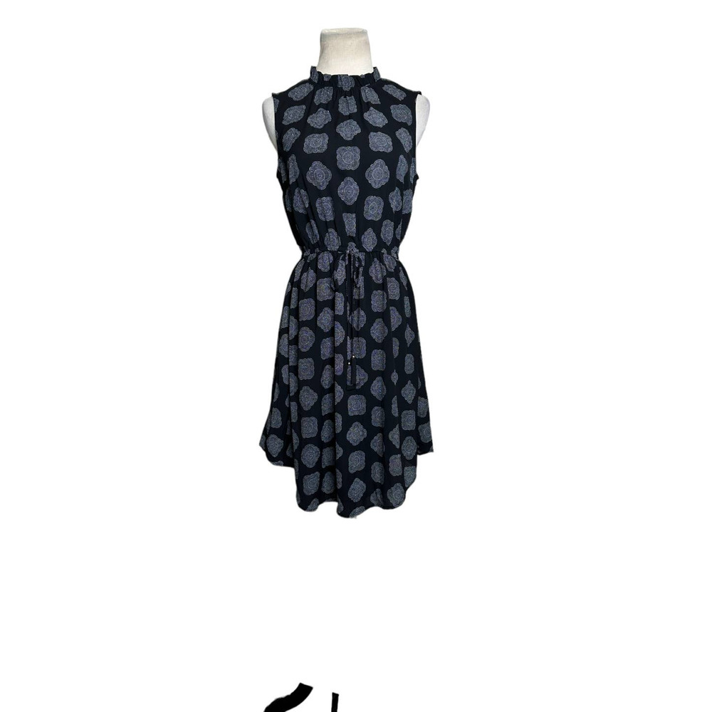 H&M black floral sleeveless mini dress size 4